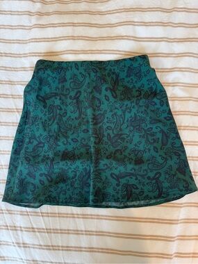 Realisation Par Teal Paisley Mini Skirt